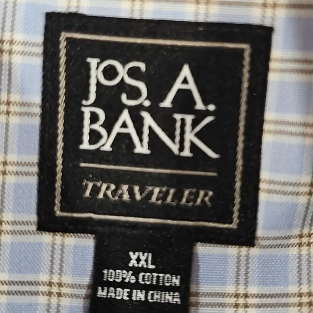 Jos. A. Bank Traveler Button-Down Dress Shirt Light Blue Size XXL - Picture 3 of 5